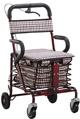 Faltbarer Rollator Leichter faltbarer 4-Rad-Walker mit Handbremse/Einkaufswagen Faltbarer Trolley/ältere Alter Laufstuhl