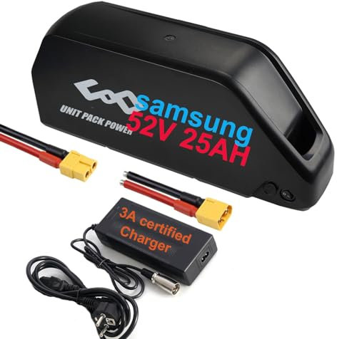 Ebike Akku 52V 25AH Samsung5000cell Lithium Ionen Fahrrad Batterie mit Ladegerät für 1500W 1000W 750W 500W Motor, ebike Conversion kit
