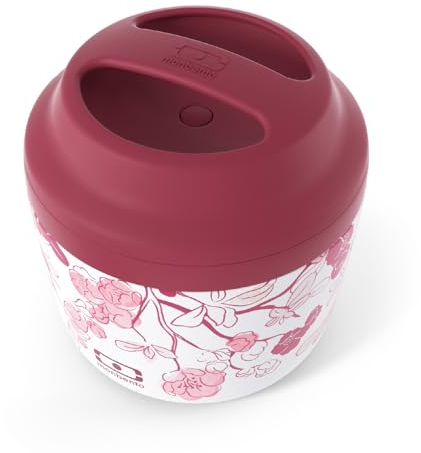 monbento - Bento Lunch Box Isotherme MB Element graphic Magnolia - Lunch Box Isotherme qui Garde les Repas Chauds/Froids - Boite Repas Idéale pour Travail/Outdoor - Sans BPA et Durable - Fleurs Roses