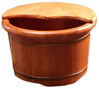 WADRBSW Holzfass-Fußbad, Fußbad, Whirlpool, Fußbadeeimer, Fußbecken für Erwachsene, Holzeimer für Pediküre, Fußwanne zum Einweichen der Füße to Pursue Happiness