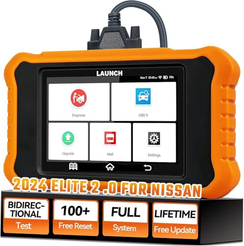 LAUNCH X431 OBD2 Creader Elite V2.0 for NISSAN/for INFINITI Bi-Directional Diagnostic Full System, 50+ Special Functions Obd2 Scanner, ECU Coding Battery Registration,etc. Lifetime Update Scanner