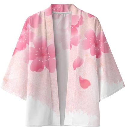 Cardigan kimono da donna 2024 moda casual aperto davanti cardigan in maglia maglioni capispalla cappotti morbidi cardigan a maniche lunghe drappeggiati spolverini stampa Valueweight, Oro rosa, XL