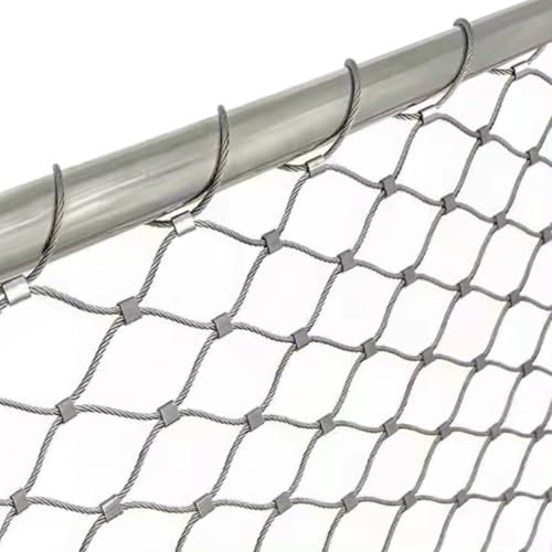 Wzmazingly Maschendrahtzaun Edelstahl-Seilnetz Höhe 0,8m/1m/1,2m Schlagfest Sicherheitsnetz Für Garten Spielplatz Schutznetz(1.5x15m)