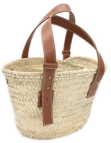 LUXURY FRENCH BASKET with leather handles, Chic Parisian Style: Premium French Baskets, beach bag, straw bag, french market basket with handle