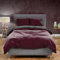 Leonado Vicenti Teddyplüsch Bettwäsche 4 TLG 155x220 cm Cashmere Touch Warme Winter Uni Bettbezug Deckenbezug Kissenbezug Anthrazit Bordeaux