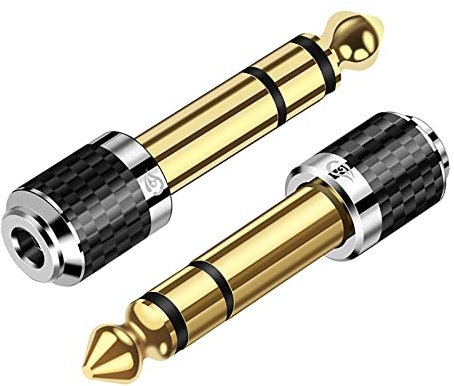 Adaptateur de casque stéréo 6,35 mm mâle vers 3,5 mm femelle pour amplificateur de guitare