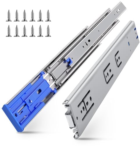SLIDEWAY Heavy Duty Soft Close Drawer Runners Slides,90Kg Load Capacity Drawer Slides Full Extension Ball Bearing Draw Runner,Side Mount Rails Track Glides 1 Pair -22(550mm)