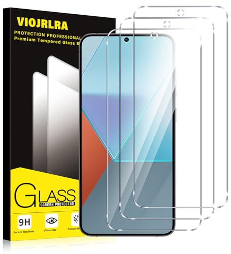 Viojrlra 3 Piezas Protector de Pantalla para Xiaomi Redmi Note 13 Pro 5G /Xiaomi Poco X6 5G, Cristal Templado HD 9H Dureza, Anti-arañazos Antihuellas Sin Burbujas Transparente Vidrio Película