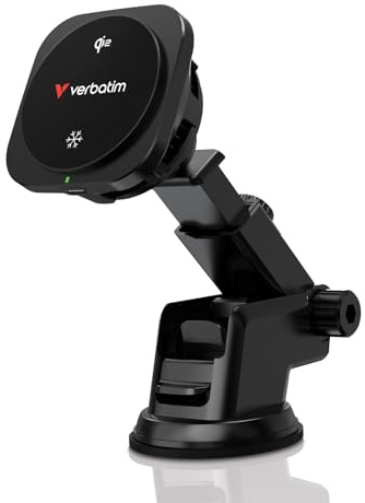 Verbatim Qi2 Wireless Charger, Handyhalterung Auto Magnet mit Ladefunktion, Qi Ladestation, kabelloses KFZ Ladegerät für Handy/iPhone/Android