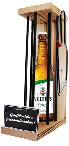 Personalisierte Geschenke für Männer Frauen Geschenkidee - Eiserne Reserve Black Edition Veltins Pilsener Bier (1 x 0.5 l) incl. Notsäge - Papa Mama Geburtstag Geschenk Bier