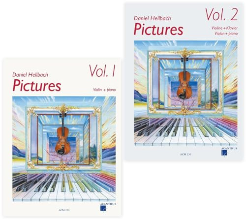 Pictures für Violine und Klavier Band 1 und Band 2 (ACM 220, ACM 230) + Soundman-Notenheft + 2 Pianobleistifte (Starterset)