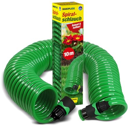 TELE WELT Spiralschlauch [10 METER] Gartenschlauch – Wasserschlauch – Garten – platzsparend – Bewässerungsschlauch – ausdehnbar