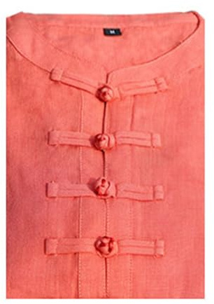 Frauen Leinen Kurzarm Chinesische Kampfkunst Kung Fu Tai Chi Anzug für Hinese Stil Wettbewerb Performance Wear Elegant orange-L