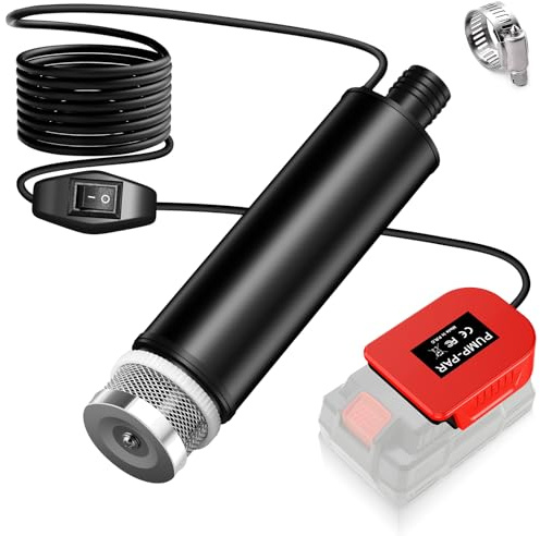 TPDL Battery Toil/Water Pump Sump Pump Compatible with Parkside 20V XTEAM Battery, 120W 12V Transfer Pump with 5m Cable, Portable Oil Suction Pump, Oil Gun, Submersible Pump for Gardena, Pool Garden