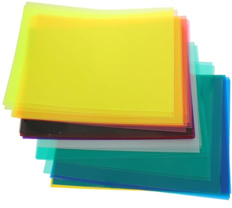 GARIOUANS 50 Blatt Farbiges Cellophan Lichtstreuende Transparente Folien Vielseitig für Basteln Dekorationen Geschenkverpackung Kindergarten DIY Kreative Farbenspiele