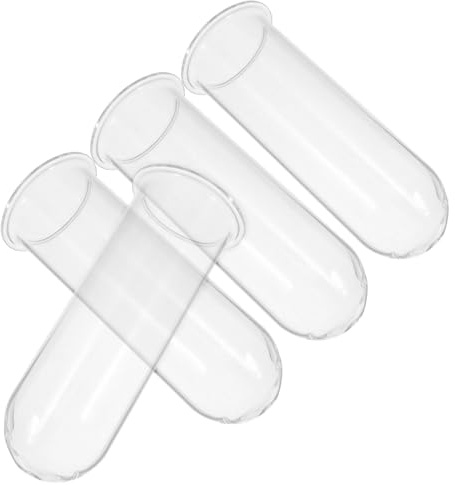 MOBUTOFU 4 Stück Hydroponik Glasvase für Wasserpflanzen Transparente Reagenzgläser Pflanzgefäße Kleine Tischvase für Hydroponik Stecklinge und Tillandsien Glasterrarium Deko für Büro