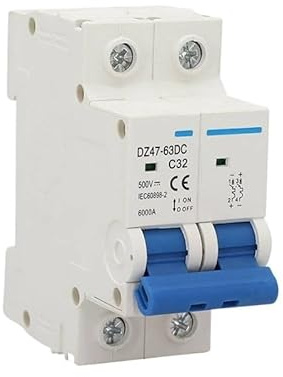 Sicherungsautomat 2P DC 500V MCB Leistungsschalter Überlastschutz Schalter 10A 16A 20A 25A 32A 40A 50A 63A 100A(10A)