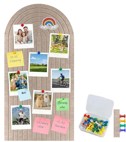 Filz Pinnwand Selbstklebend 120x60 cm,1cm dicke Filzfliesen,Faltbare Kork Pinnwand Korktafel Cork Board, Große Dekorative Pinnwand aus Filz für Büro Hause Schulen Wohnzimmer Kinderzimmer,Dunkel Kamel