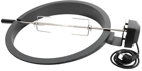 Barbecook kit de tournebroche pour kamado Kamal Large – rotisserie 90 cm | accessoire barbecue • rotissoire verticale • Acier • Noir • 54x90x12cm