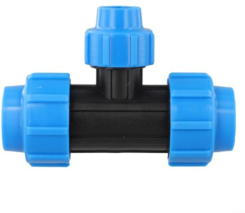Raccord en T à réduction de 90° en polypropylène pour tuyaux d'irrigation en PE/PP - 25 x 20 x 25 mm à 40 x 32 x 40 mm, pression nominale de 16 bars, utilisation dans le jardin et l'agriculture (32 mm