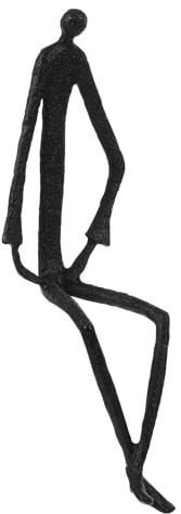 FELTECHELECTR Eisenkunstdekoration Kreative Desktop Dekoration Sitzende Personenfigur Abstrakte and for Schwarz Stilvolle Heimdekoration für Büro und Bibliothek