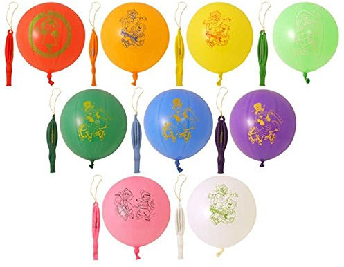SHATCHI 5pcs-100pcs Large Punch Balloons with Elastic Multi Coloured Loot Bag Party Gifts Stocking Fillers Pinata Toys Wholesale Bulk Buy