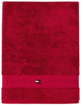 Tommy Hilfiger Handtücher, Uni Rot, Badetuch, 100 x 150 cm