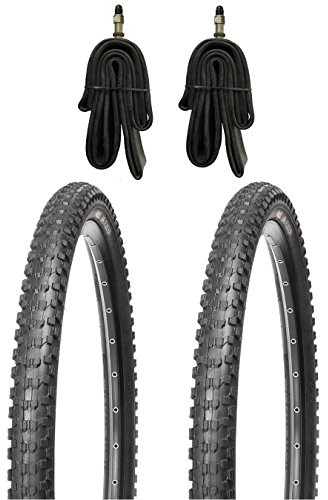 Kujo 2er Set 26 Zoll Fahrradreifen, 26x2.10 Zoll, 54-559, für Mountainbikes, inkl. Schläuche mit Dunlopventilen
