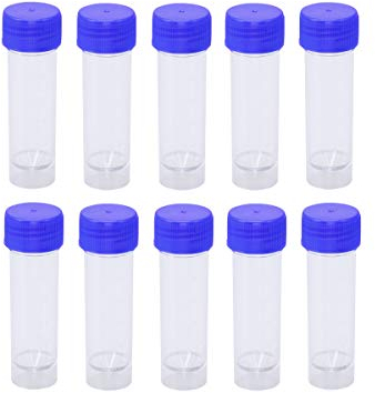 Hemobllo Probenbecher mit Schraubdeckel Proben Behälter ohne Etikett Labor Medizinische Verwendung 25-30ml 10 Stück