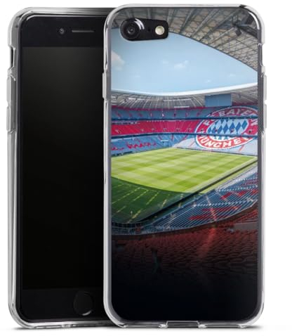 Silikon Hülle kompatibel mit Apple iPhone 8 Case transparent Handyhülle FC Bayern München FCB Stadion