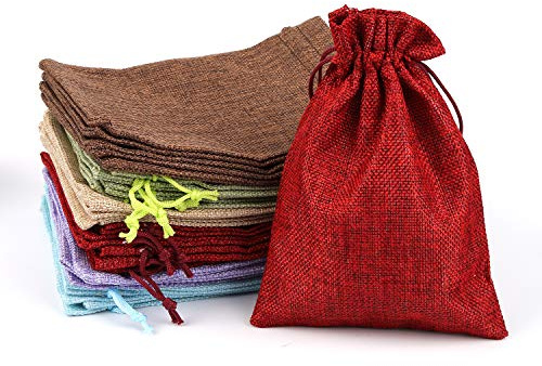30 Stück Jutesäckchen Jute-Beutel Jute-Sack für Adventskalender Weihnachten Hochzeit DIY Geschenk Jutebeutel Stoffbeutel Baumwolle mit Kordelzug Natur Säckchen Geschenksäckchen Sack Beutel 13 x 18 cm