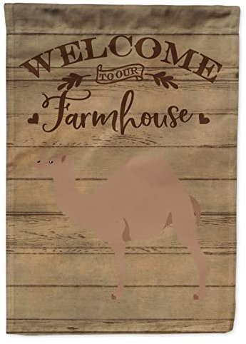 Caroline's Treasures CK6763CHF F1 Hybrid Camel Welcome House Flagge, große Veranda-Hülse, Stange, dekoratives Banner für den Außenbereich, Garten, Kunstwerk, Wandbehang, Polyester, Hausgröße,