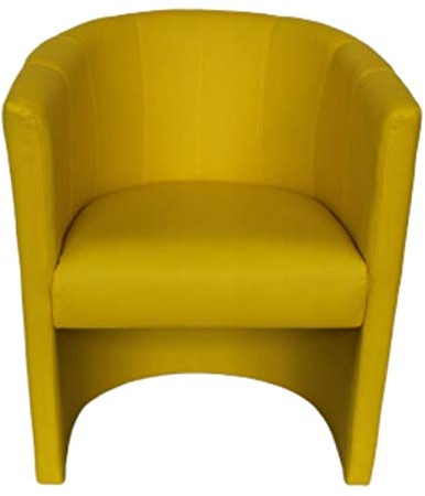 MartHome Cocktailsessel Club Tom - Hocker aus Kunstleder, Sessel für Wohnzimmer, Büro, Hotel - Sitzmöbel, Hotelmöbel Gepolsterter Stuhl Clubsessel Stuhl Loungesessel Cocktailsessel (Gelb)