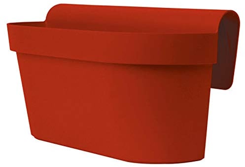 Euro3plast Up 3059 Hängetopf in Rot 50 cm Erdvolumen 9 Liter Geländertopf