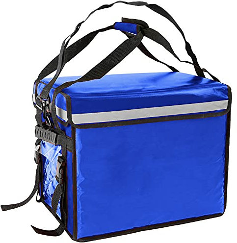 PrimeMatik - Nevera portátil azul 76 Litros 50x39x39cm, mochila bolsa isotérmica para picnic, camping, playa, entrega de alimentos en moto o bicicleta