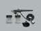 ABAC G-520 Airbrush-Kit, Kleine Druckluftpistole mit 2 Farbbehältern, 1,5 m Schlauch, Druckluft-Kupplung, Schwarz