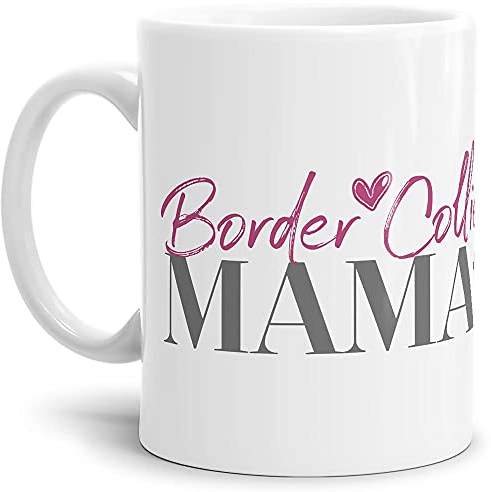 PfotenSchild Tasse für Hundebesitzer - Hunderassen Mama - Persönliche Geschenkidee - Hundetasse für Hundemamas Border Collie- 300 ml