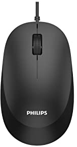 Philips SPK7207 kabelgebundene Maus - 1200 DPI, 2.0 GHz, geräuschearmes Klickerlebnis, Plug-and-Play USB, schwarz