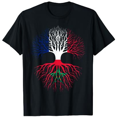 Maroc Drapeau Avec la France Drapeau T-Shirt