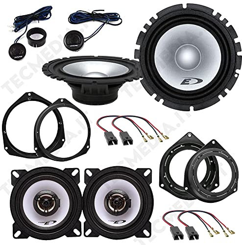 Kit 6 Casse Altoparlanti Alpine per Fiat Grande Punto Kit Anteriore e Posteriore con Adattatori e Connettori Inclusi
