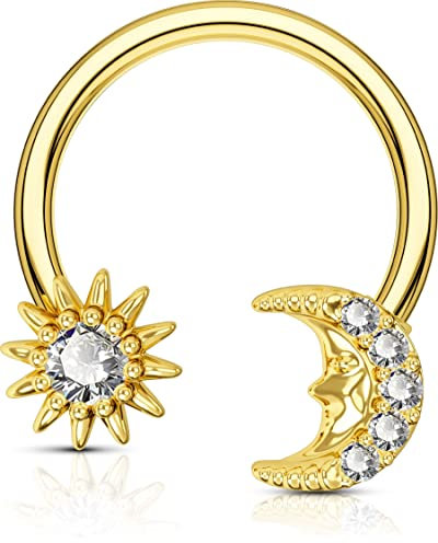 OUFER Body Piercing Daith Tragus Helix Conch Piercing Jewelry 16G Septum Piercing Rings 316L Stainless Steel Helix Piercings Earring Nose Ring Women Men