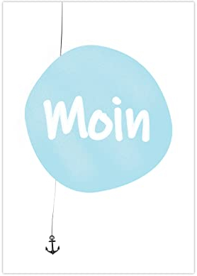 Generisch Moin Poster | Bild Anker maritim A3 (42x29,7 cm)
