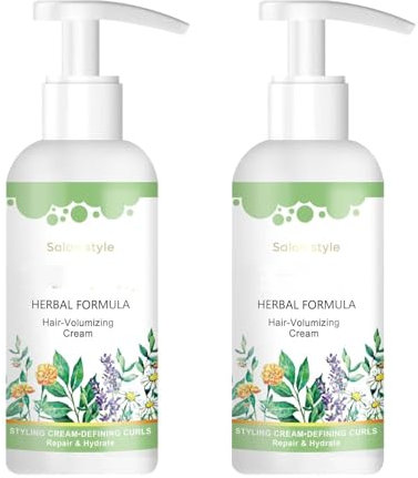 Herbal Formula Hair Volumizing Cream, Fluffy Volumizing Hair Creme, Styling Cream für Definierte Locken und Wellen, Hair Moisturizing Curl Defining Cream for All Hair Types (2 Stück)