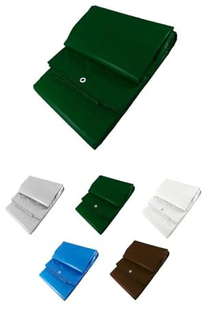 JARDIN202 - Toldo Reforzado Impermeable | Lona Multiusos | con Ojales | Seleccione Medida | 8X12M. (Verde Oscuro)