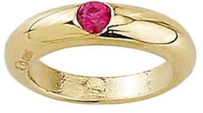 JC Schmuck | Kinder Taufring mit Rubin zauberhafter Einzelring 585 Gold Taufschmuck für Mädchen und Jungen Geschenkidee zur Taufe Geburtsring Anhänger 8401