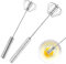 2 Pièces Acier Inoxydable Batteur à Oeufs, Fouet à Œufs, Fouet Ballon, Fouet Rotatif En Acier Inoxydable, Multifonctionnel Semi-Automatique, Pour Mélanger, l'Agitation, Mousse