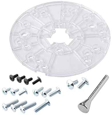 DuBois Router Base Plate Clear w/Centering Pin 6-5/8 Diameter, Screws and Multiple Pre Drilled Holes, Fits Porter Cable, Bosch, Craftsman, Dewalt, Hitachi, Makita, Milwaukee, Ryobi - 51040