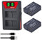 Pickle Power 2Pcs DMW-BLC12 DMW-BLC12E Battery with Dual Charger for Panasonic Lumix DMC-FZ2500, FZ1000 II, DMC-FZ1000, DMC-FZ300, DMC-FZ200, G85, G5, G6, G7, GX8, G85, DC-G95, DC-G90, DMC-GH2