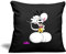 Spreadshirt Diddl Diddlmaus Coole Pose Winkt Lächelnd Kissenbezug 45 x 45 cm, One Size, Schwarz