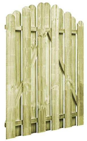 GuyAna Puerta de jardín Madera de Pino impregnada 100x125 cm Valla Jardin Exterior Valla Madera Jardin Exterior Puerta de jardín